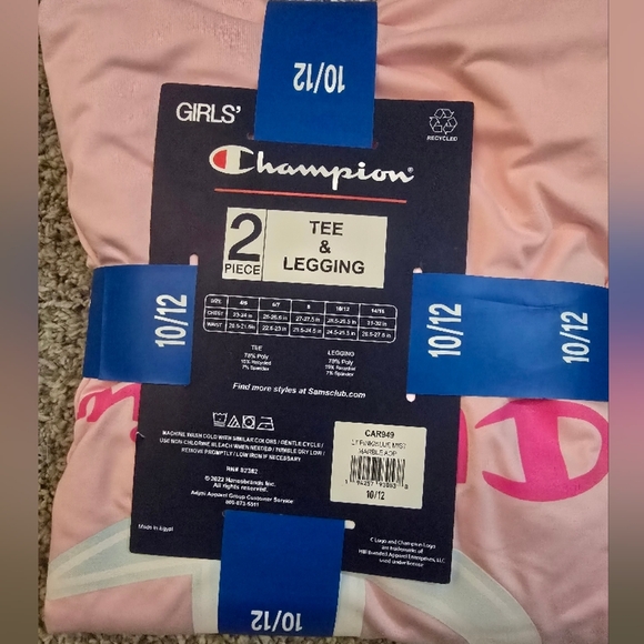 Champion Girls' Pink Tee & Legging Set 10/12 - Picture 4 of 5